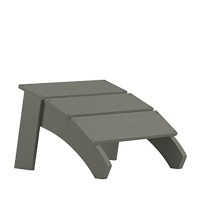 Sawyer Modern All-Weather Poly Resin Wood Adirondack Ottoman Foot Rest In Gray