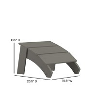 Sawyer Modern All-Weather Poly Resin Wood Adirondack Ottoman Foot Rest In Gray