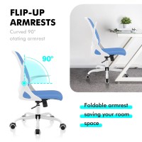 Kerdom Office Chair, Ergonomic Desk Chair, Breathable Mesh Computer Chair, Comfy Swivel Task Chair With Flip-Up Armrests And Adjustable Height