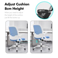 Kerdom Office Chair, Ergonomic Desk Chair, Breathable Mesh Computer Chair, Comfy Swivel Task Chair With Flip-Up Armrests And Adjustable Height