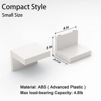 Richer House 9-Pack Small Floating Shelves For Wall By Richerhouse, Plastic Display Ledges For Tiny Decor, Small Wall Shelf With 2 Types Of Installation - White 4 Inch D X 3.3 Inch W X 3 Inch H