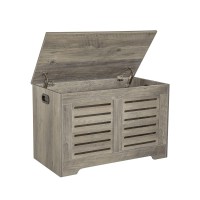 Dinzi Lvj Storage Chest, Flip-Top Wooden Toy Box With 2 Safety Hinges, Entryway Shoe Storage Bench, Good Ventilation, Storage Trunk For Living Room, Bedroom, Easy Assembly, Grey Wash