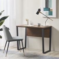 510 Design Carlyle Home Office Computer Desk For Small Spaces - Industrial Wooden Top Writing Table With Sturdy Metal Legs, Living Room Furniture, Easy Assembly, 38 W X 22 D X 30 H, Dark Coffee