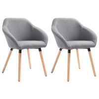 Vidaxl Dining Chairs 2 Pcs Light Gray Fabric