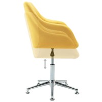 Vidaxl - Modern Swivel Dining Chair With Adjustable Height, Wooden Frame And Steel Legs, Suitable For Office And Home Use, Comfortable Thick Padding, Upholstered In Yellow Fabric