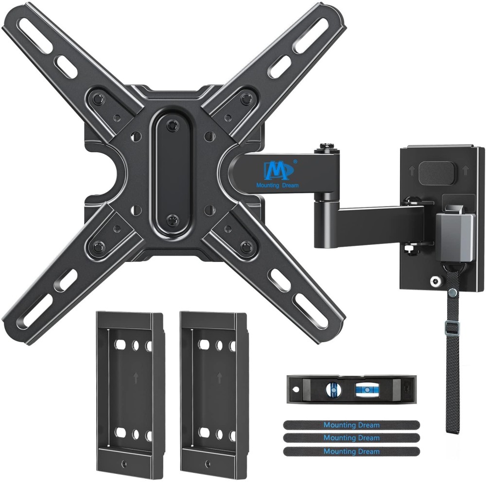 Mounting Dream Ul Listed Lockable Rv Tv Mount For Most 13-43 Inch Tv, Rv Mount For Camper Trailer Motor Home, Full Motion Tv Wall Mount Quick Release With Dual Wall Plates, Vesa 200Mm, 22 Lbs, Md2212