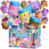 3516 Fl Oz Butter Ice Cream Girl Slime Pack, Funkidz Slime Kit For Girls 6-8 Jumbo 1040 Ml Fluffy Slime Toys Gifts Ages 6-12