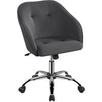 Yaheetech Office Chair Height Adjustable Mid Back Chair Swivel Large Seat Chairs Desk Chair Computer Chair On Wheels With Armrests