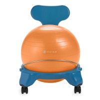 Gaiam Kids Balance Ball Chair - Classic Childrens Stability Ball Chair, Alternative School Classroom Flexible Desk Seating For Active Students, Orangeblue