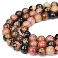 Natural Gemstone Beads For Bracelet Making Kit Beads Energy Healing Crystals Jewelry Chakra Crystal Jewelry Beading Supplies Red Black Rhodonite 4Mm 15.5Inch About 90-100 Beads