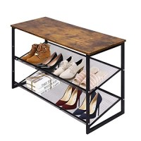 Garden 4 You 3-Tier Tilting Adjustable Freestanding Shoe Rack 6-Pairs 252 In Length For Durability And Stability For Entryways, Hallways, Closets, Dormitory Rooms, And Industriesbrown