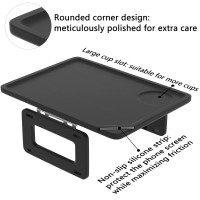 Couch Arm Tray Table Sofa Arm Clip Table,Armrest Tray Table Suitable For Home Drinks/Fast Food/Fruit Etc, Large Size Multi-Function Table Couch Arm Table Black