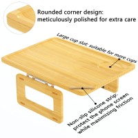 Couch Arm Tray Table Sofa Arm Clip Table,Armrest Tray Table Suitable For Home Drinks/Fast Food/Fruit Etc, Large Size Multi-Function Table Couch Arm Table Natural