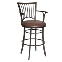 Steve Silver Bayview Swivel Barstool Bar Chair, Golden Brown, With 360-Degree Swivel Stool, For Dining Room, Home Bar, 2323 X 2362 X 4527 In