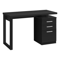 Monarch Specialties 3 Storage Drawers And Floating Desktop-Home Office Desk, 48 L, Blackblack