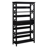 Convenience Concepts 203071Bl 5-Tier Bookcase With Drawer Black