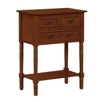 Convenience Concepts Kendra 3-Drawer Hall Table With Shelf Cherry