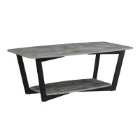 Convenience Concepts Coffee Table With Shelf Graystone Cementblack