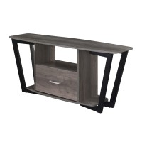 Convenience Concepts Graystone 1-Drawer Tv Stand With Shelves 60 Charcoal Grayblack