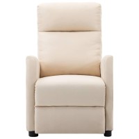 Vidaxl Electric Massage Recliner Cream Fabric