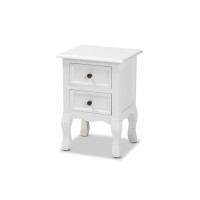 Baxton Studio Caelan Classic And Traditional White Finished Wood 2-Drawer Nightstand