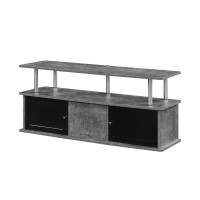 Convenience Concepts Designs2Go Tv Stand With 3 Storage Cabinets And Shelf Cement