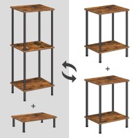 Hoobro End Tables Set Of 2, Nightstand With 2-Layer Storage Shelves, Side Table For Small Spaces, Living Room, Entryway, Industrial Style, Stable Frame, Easy Assembly, Rustic Brown Bf09Bzp201