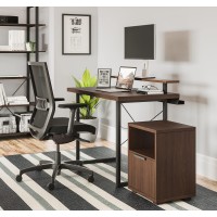 Homestyles Merge Desk Monitor Stand And File Cabinet Brown