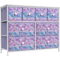 Sorbus Fabric Dresser For Kids Bedroom - Chest Of 8 Drawers, Storage Tower, Clothing Organizer, For Closet, For Playroom, For Nursery, Steel Frame, Fabric Bins - Knob Handle (Tie-Dye Purple)