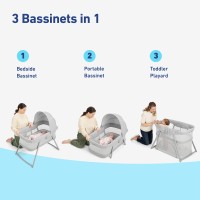 Graco Dreammore 3-In-1 Portable Bassinet & Travel Crib, Beau