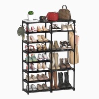 Timebal 8-Tier Shoe Rack Storage Organizer, 25-28 Pairs Shoes Shelf Organizer, Removable & Dust Large Stackable Shoe Rack For Boot & Shoe Storage