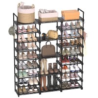 Timebal 9 Tiers Shoe Rack Storage Organizer Shoe Shelf Organizer For Entryway Holds 50-55 Pairs Shoe And Boots, Stackable Shoe Cabinet Shoe Rack Organizer Large Shoe Shelf For Closet Bedroom Hallway