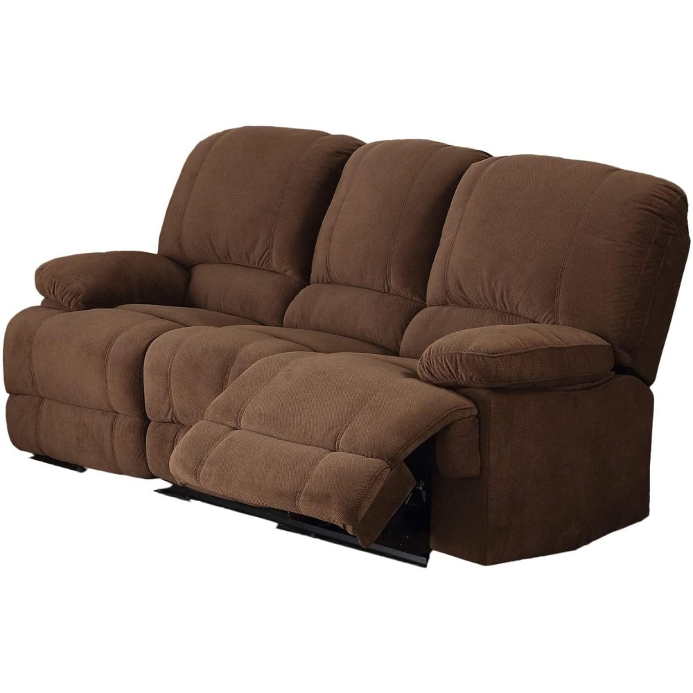 Ac Pacific Kevin Collection Manual Sofa With Double Recliner And Gentle Lower Lumbar Massager For Living Room, Home Theater Or Bedroom, Couch, Penny