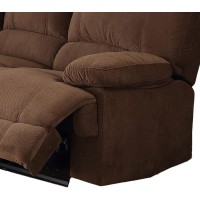 Ac Pacific Kevin Collection Manual Sofa With Double Recliner And Gentle Lower Lumbar Massager For Living Room, Home Theater Or Bedroom, Couch, Penny