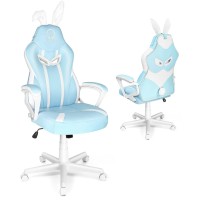 Joyfly Gaming Computer Chair For Girls Teens, Ergonomic Pc Office Kawaii Gamer Chair With Lumbar Support For Women(Light Blue)