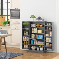 Function Home 41 Kitchen Pantry, Farmhouse Pantry Cabinet,Storage Cabinet With Doors And Adjustable Shelves In Grey