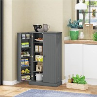 Function Home 41 Kitchen Pantry, Farmhouse Pantry Cabinet,Storage Cabinet With Doors And Adjustable Shelves In Grey