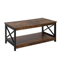 Convenience Concepts Oxford Coffee Table With Shelf Barnwoodblack