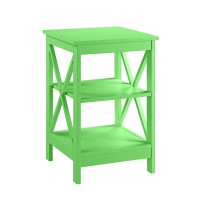 Convenience Concepts Oxford End Table With Shelves Lime