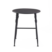 The Lakeside Collection Metal Vintage Table - Farmhouse Spindle Leg Dining Windsor Table - Black
