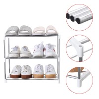 Jucaifu Stackable Small Shoe Rack, Entryway, Hallway And Closet Space Saving Storage And Organization (3-Tier, White)