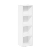 Furinno Luder Bookcase Book Storage, 4-Tier Cube,White