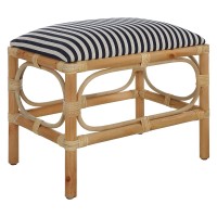 Uttermost Laguna Blue And White Stripe Small Bench