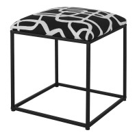 Twist Turn Black And White Accent Stool
