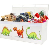 Toy Box For Boys, Toy Chest For Boys,Sturdy & Foldable, Removable Divider Storage Bins, Large Kids Toy Storage Organizer For Nursery Room, Playroom, Closet, Home Organization, 40.6X14X16.5 Inch