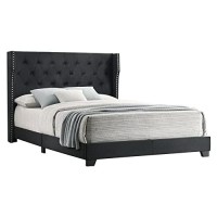 Best Quality Furniture Panel Bed, Eastern King, Black