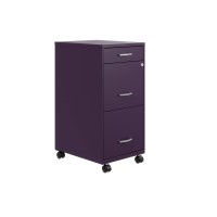 Hirsh Industries Space Solutions 18 D 3 Drawer Mobile Metal File Cabinet Yellow/Goldfinch