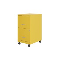 Hirsh Industries Space Solutions 18 D 2Drawer Mobile Metal Vertical File Cabinet Yellow/Goldfinch