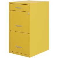 Hirsh Industries Space Solutions 18 D 3 Drawer Metal Organizer File Cabinet Yellow/Goldfinch