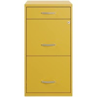 Hirsh Industries Space Solutions 18 D 3 Drawer Metal Organizer File Cabinet Yellow/Goldfinch